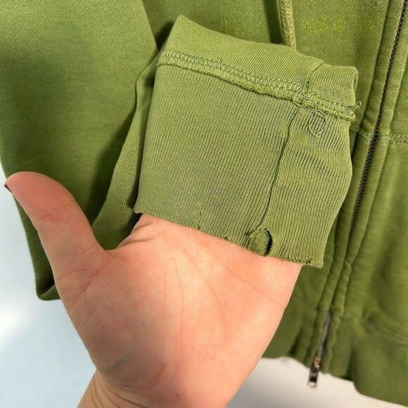 Y2K Hollister Zip Up Hoodie L Green Logo Spellout Surf 2000s Laguna Beach - Picture 7 of 9